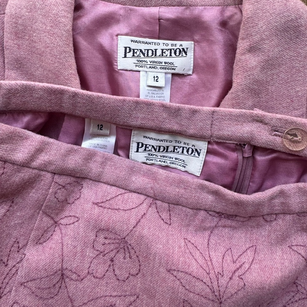 Vintage PENDLETON 2pc Wool Skirt Blazer Set